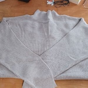 Style & Co. Gray Ribbed Turtleneck Sweater